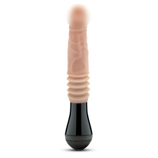Вібратор реалістичний з ротацією та фрикціями бежевий Blush Dr Skin Dr Knight