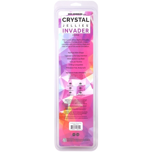 Фэнтезийный фаллоимитатор на присоске розовый Doc Johnson Crystal Jellies - Invader Dong 8.5 - 6