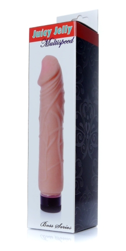 Вібратор реалістичний тілесний Boss Series Juicy Jelly Multispeed довжина 22 см діаметр 4 см - 6