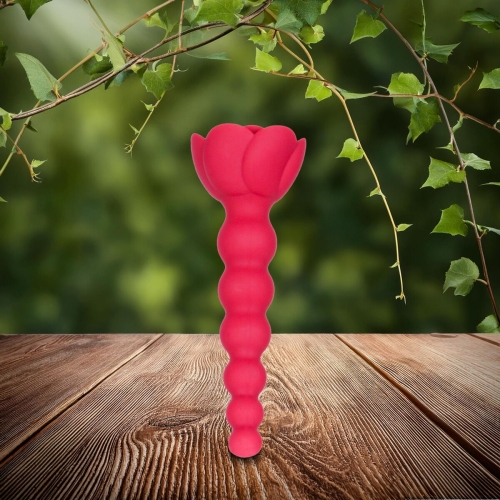Анальная цепочка с розой красная Lux Active Champion Rose - 15