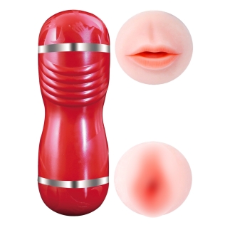Мастурбатор вагина и ротик в колбе телесного цвета BOSS of TOYS BOSS CLEO Double Delight