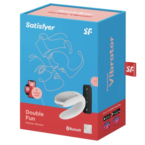 Вибратор для двоих управляемый телефоном Сатисфаер Satisfyer Double Fun белый - 6