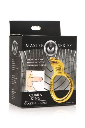 Ерекційне кільце на член металеве у вигляді кобри золоте Master Series - 5