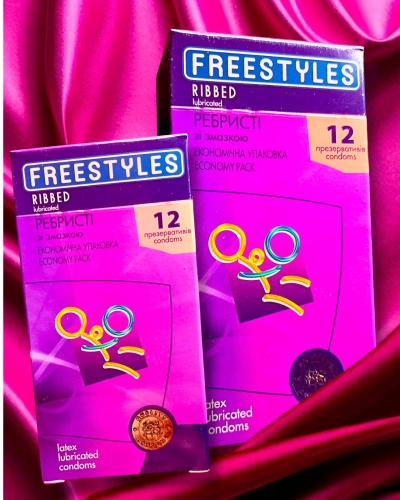 Презервативы ребристые FREESTYLES №12 Ribbed особые ощущения и безопасность Фристайлс - 1