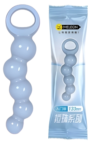 Анальные бусы синего цвета Meleon Anal Beads - 1