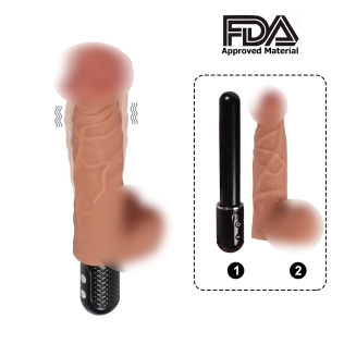 Вібратор реалістичний з мошонкою XISE Victor Dildo Vibrator