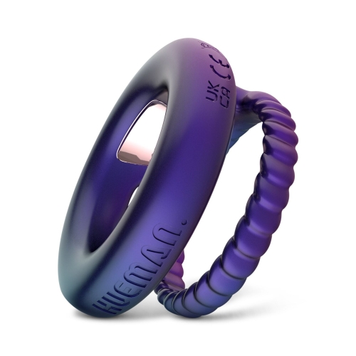 Эрекционное виброкольцо на член фиолетовое Hueman Jupiter Vibrating Cock and Ball Ring - 5