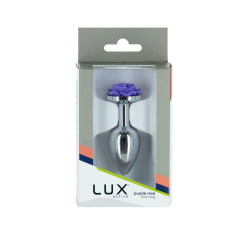 Металлическая анальная пробка Lux Active Rose Anal Plug фиолетовая - 5
