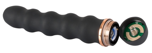 Вибратор со стимулирующим рельефом черного цвета Bendy Wavy Vibrator - 5