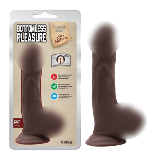Фаллоимитатор реалистичный на присоске коричневого цвета Chisa Bottomless Pleasure - 1
