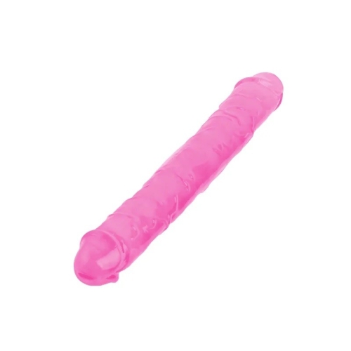Фалоімітатор реалістичний подвійний Mr. Rude Crystal Jellies Realistic Double-ended Dildo рожевий - 3
