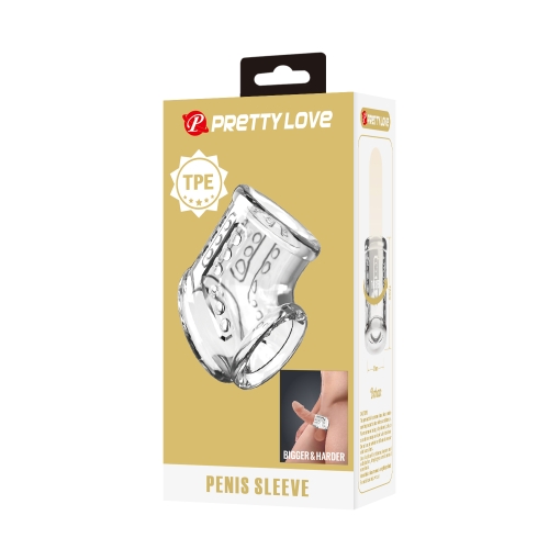 Стимулююча насадка на пеніс з відкритою прозорою головкою Lybaile Pretty Love Penis Sleeve Clear - 7