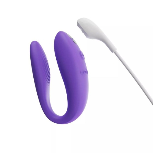 Смарт вибратор для пар силиконовый фиолетового цвета We Vibe Sync Go Light - 9