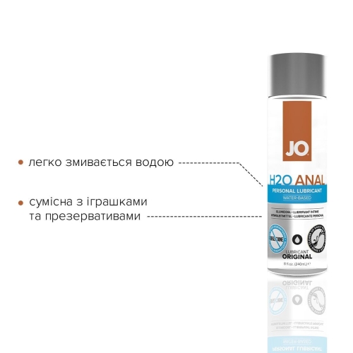 Лубрикант на водній основі System JO ANAL H2O-ORIGINAL (240 мл) анальний і для іграшок водостійкий (Систем Джо) - 3