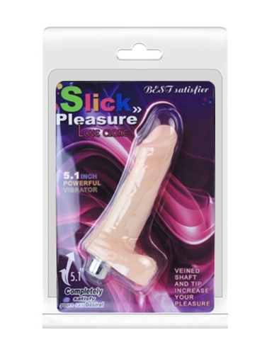 Невеликий реалістичний вібратор тілесного кольору Slick Pleasure - 8