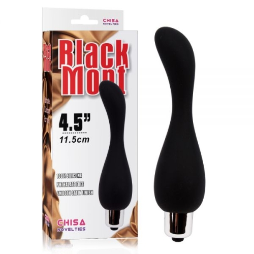 Анальный силиконовый вибростимулятор черный Chica Black Mont - 1