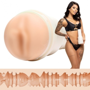 Мастурбатор в колбе вагина из киберкожи бежевого цвета порноактрисы Gina Valentina Stellar Fleshlight