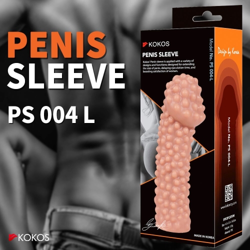 Насадка на член с пупырышками телесного цвета Kokos Penis Sleeve PS 004 размер L - 4