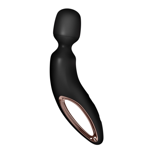 Вібромасажер Ванд у формі чорний мікрофон з золотистим Satisfyer Wand-erland - 2