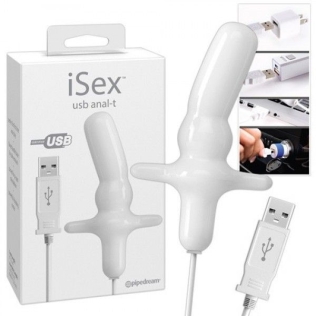 Вибратор анальный iSex белый