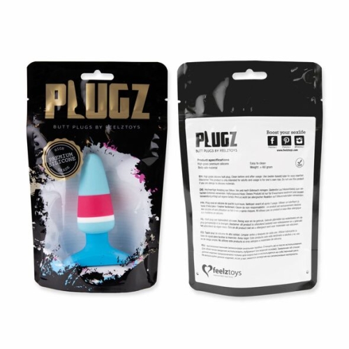 Анальна пробка силіконова блакитна FeelzToys Plugz Butt Plug - 3