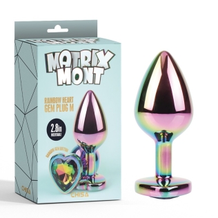 Анальна пробка хамелеон Rainbow Heart Gem Plug Medium