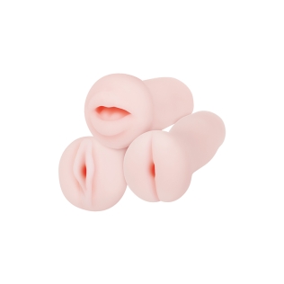 Набір мастурбаторів Вагіна Анус та Рот тілесного кольору Adam &amp;amp; Eve Stroker trio flesh 3 штуки