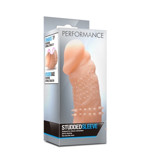 Насадка на член реалістична з рельєфними шипами бежева Blush Performance - 5