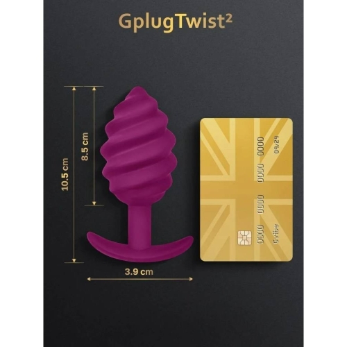 Анальная пробка рельефная фиолетовая Gvibe Gplug Twist 2 - 6