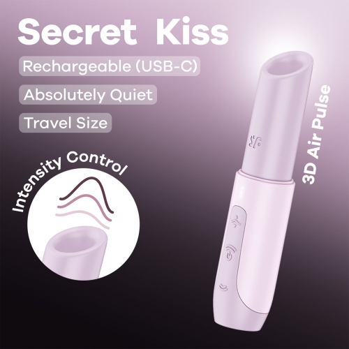 Вакуумный стимулятор для клитора сиреневого цвета Satisfyer Secret Kiss - 7