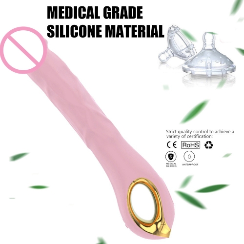 Вібратор реалістичний вагінальний та для точки G пудровий Cottelli Collection Flexible stem - 5