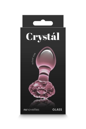 Анальний скляний затор рожевого кольору NS Novelties Crystal Flower - 4