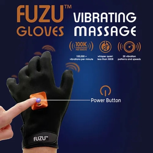Виброперчатка левая черная FUZU Gloves Vibrating Massage Left Hand 11 режимов - 4