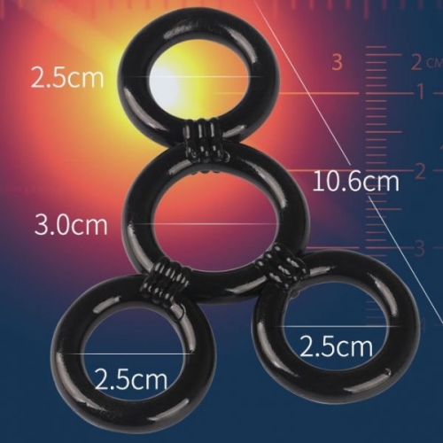 Ерекційні кільця чорного кольору 4 штуки Bdsm4u Rings Cock - 2