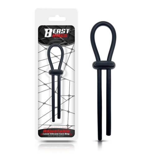 Ерекційна петля на силіконове чорне член Intoyou Adjustable Lasso Cock Ring Solid - 1
