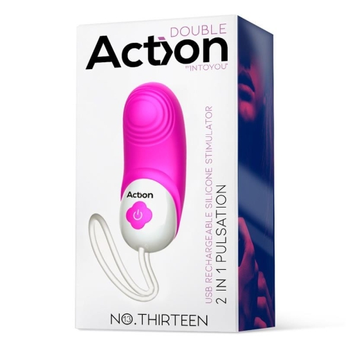 Вібратор Пульсатор для жінок для точки G рожевий Action No Thirteen Stimulator 2 in 1 Vibration Pulsation - 2