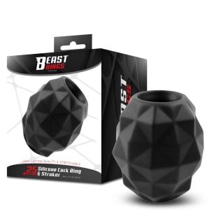 Насадка на пенис силиконовая черная Intoyou Penis Ring Stroker Liquid