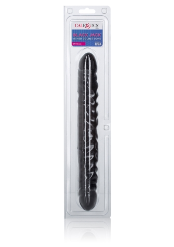 Двухсторонний фаллоимитатор реалистичный черного цвета California Exotic Novelties - 5