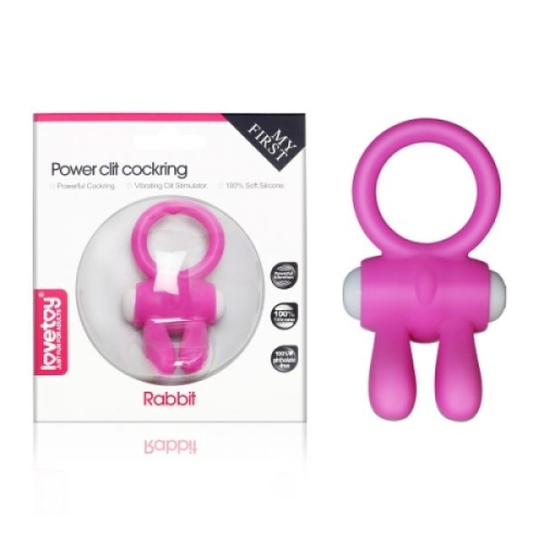 Эрекционное вибро-кольцо с клиторальным стимулятором Lovetoy Power Clit Cockring Rabbit розовое - 1