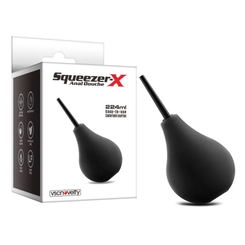 Клізма для анального сексу Squeezer-X Anal Douche 224ml чорна - 1