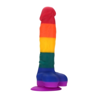 Райдужний 21,5/4,3 см фалоімітатор реалістик на присоску COLOURFUL LOVE DILDO