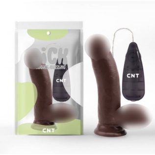 Вибратор реалистичный на присоске с ПУ Cnt Stud Realistic Vibrator 6.7 кориневый