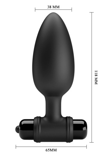 Силіконовий Анальний стимулятор з вібрацією чорний Pretty Love Vibra Butt Plug - 6