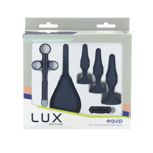 Набір анальних іграшок для новачків чорний Lux Active Equip Silicone Anal Training Kit - 1