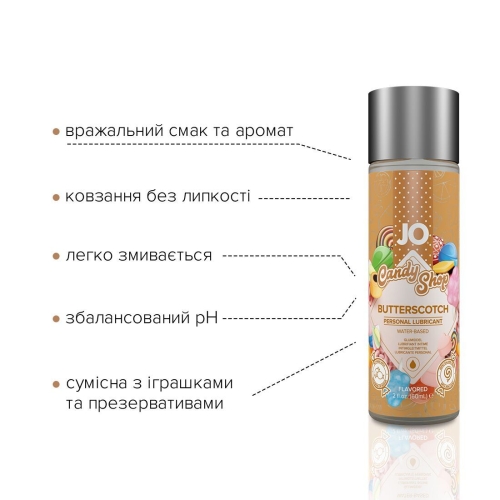 Лубрикант съдобный на водной основе вкус ириски System JO H2O Candy Shop 60 мл - 3