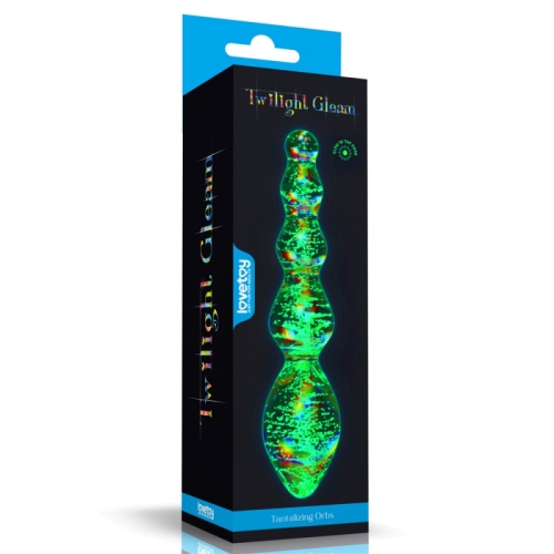 Скляний фалоімітатор світиться Twilight Gleam Glass Dildo Tantalizing Orbs - 1