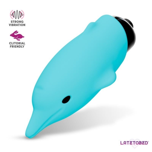 Кліторальний вібратор у формі дельфінчика блакитний Latetobed ​​Dolphy Vibrating Bullet - 3