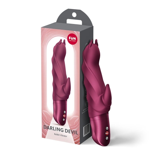 Вібратор з ріжками з відростком для клітора червоний Fun Factory Darling Devil Wine Red - 3