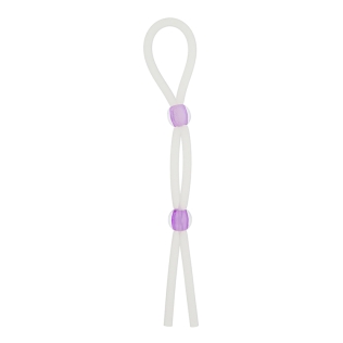Лассо эрекционное для поддержания эрекции 7 Silicon Cock Ring with 2 beads LAVENDER