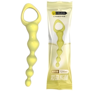 Анальные бусы с кольцом желтого цвета Meleon Anal Beads AP-29